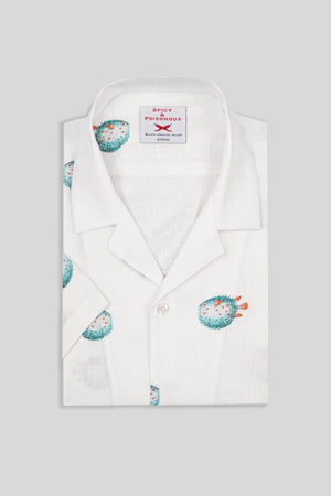 linen shirt with separate pufferfish green - soloio