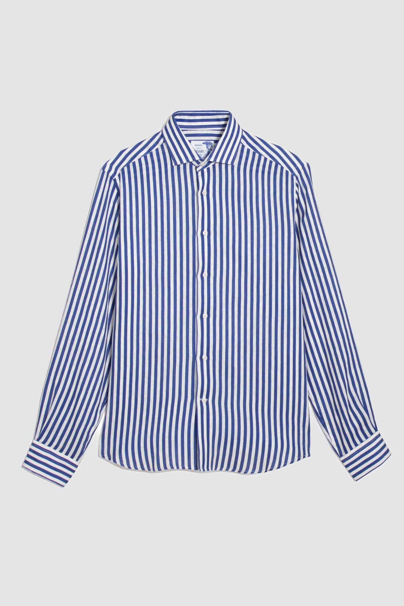 linen striped shirt navy - soloio