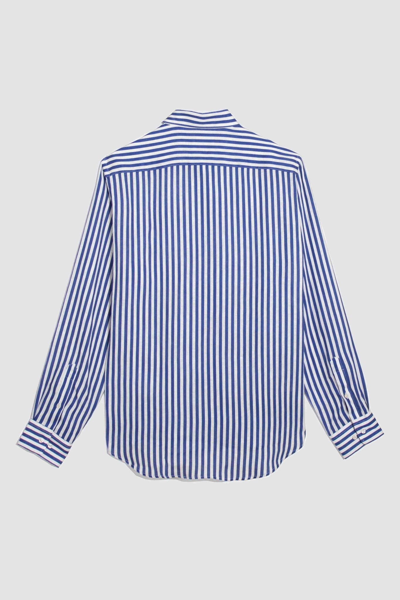 linen striped shirt navy - soloio