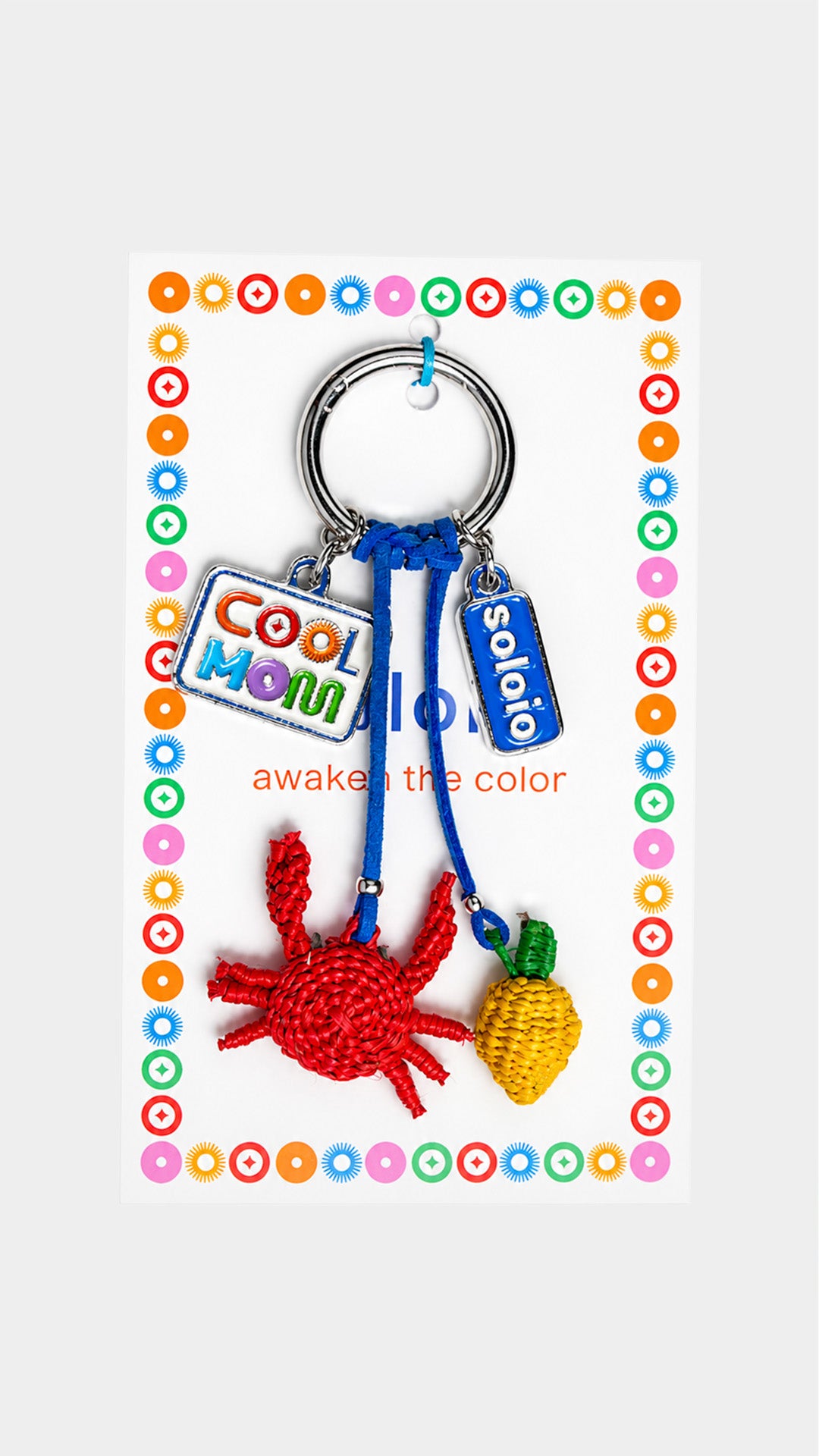 Llavero de cangrejo en palma iraca "Cool Mom"