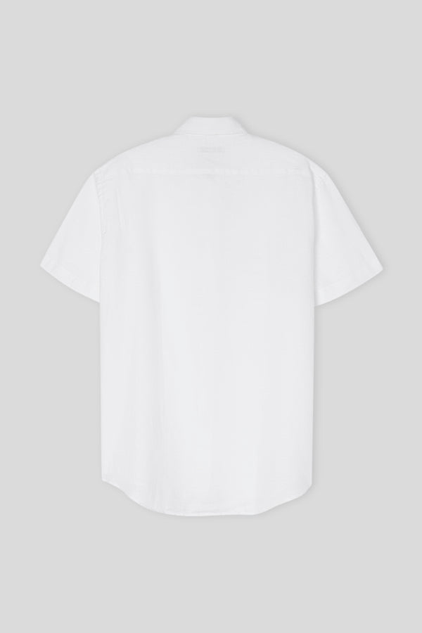 camisa de lino básica blanca mc
