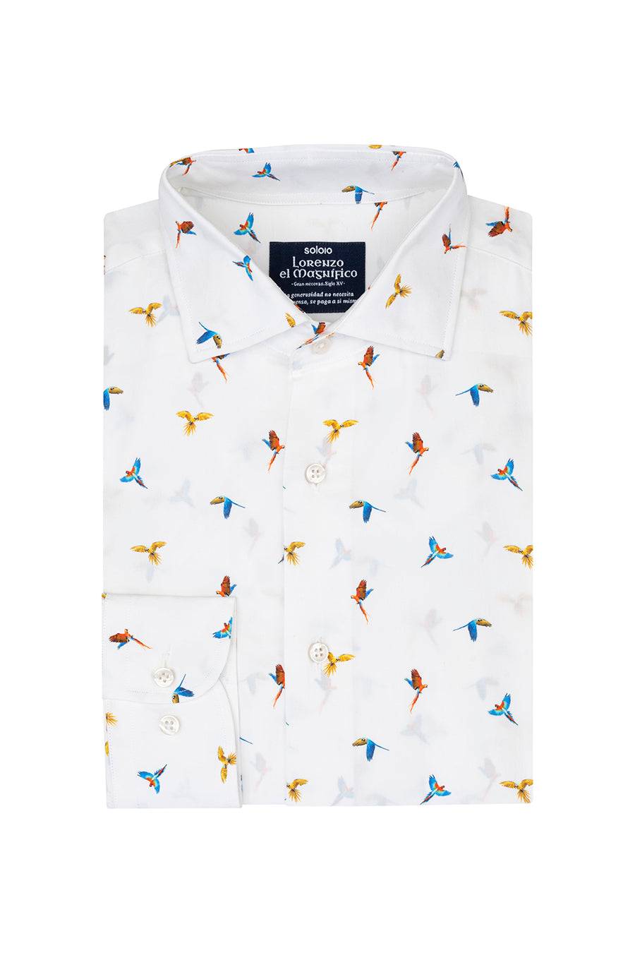 men’s cotton shirt white small macaws
