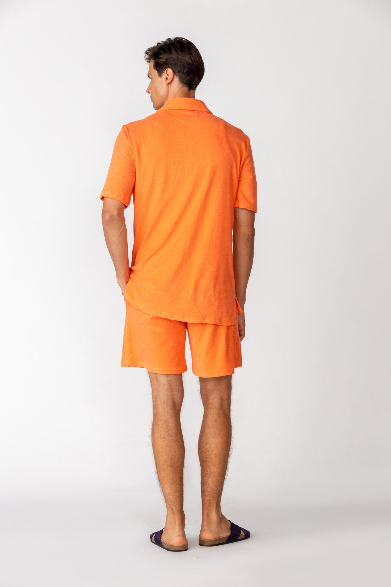 men’s hemp shorts orange2