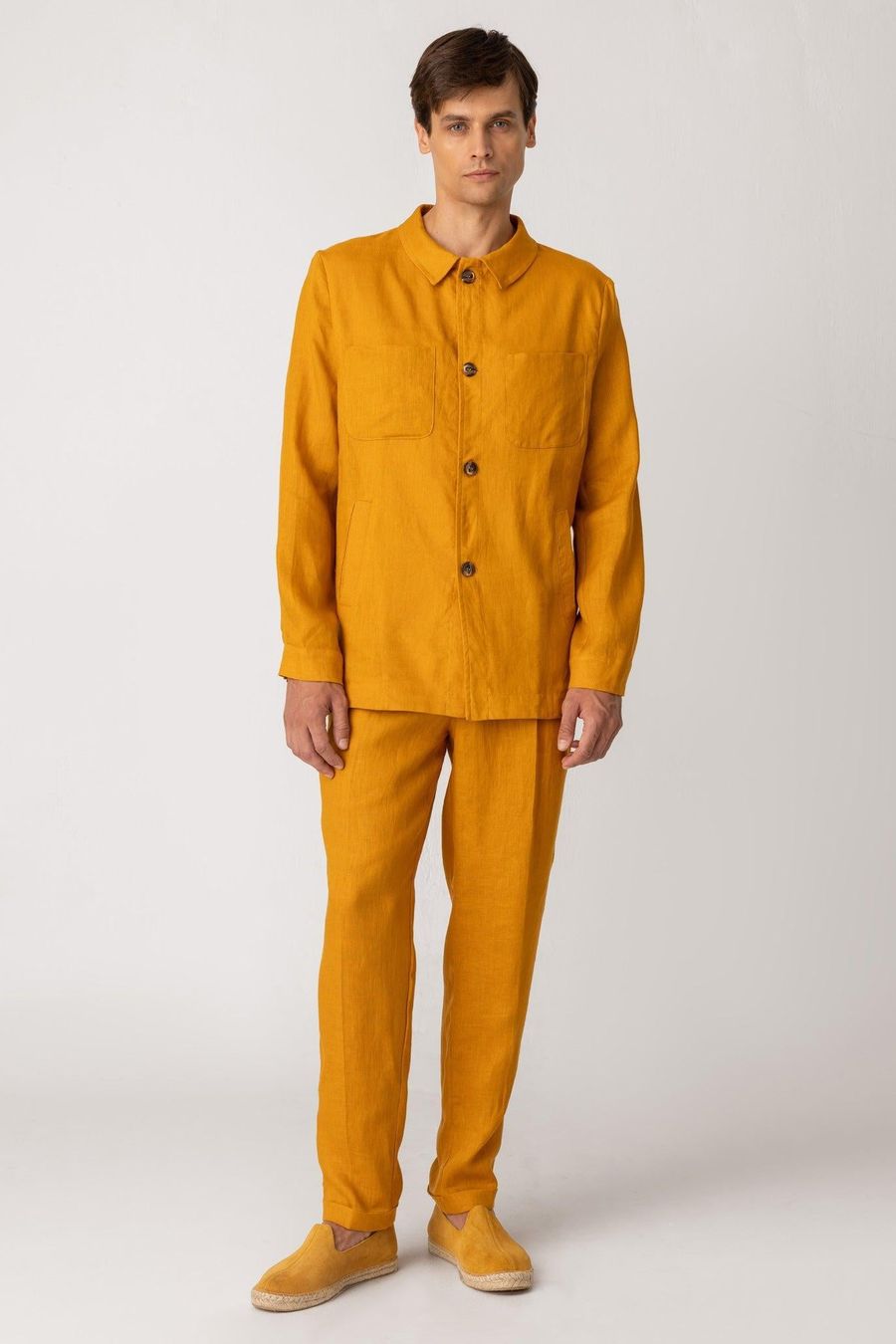 men’s linen pants yellow ulisse1