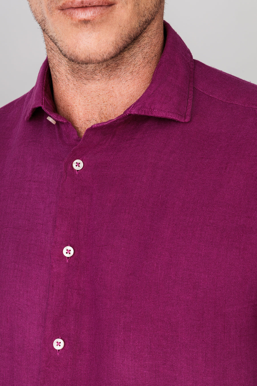 men’s linen shirt fuxia3