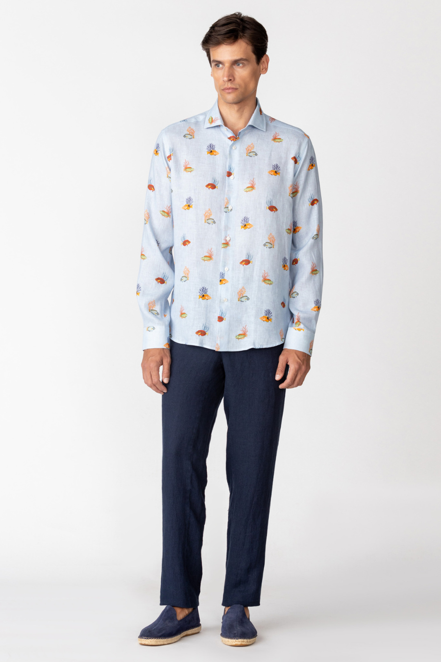 men’s linen shirt light blue grampus3