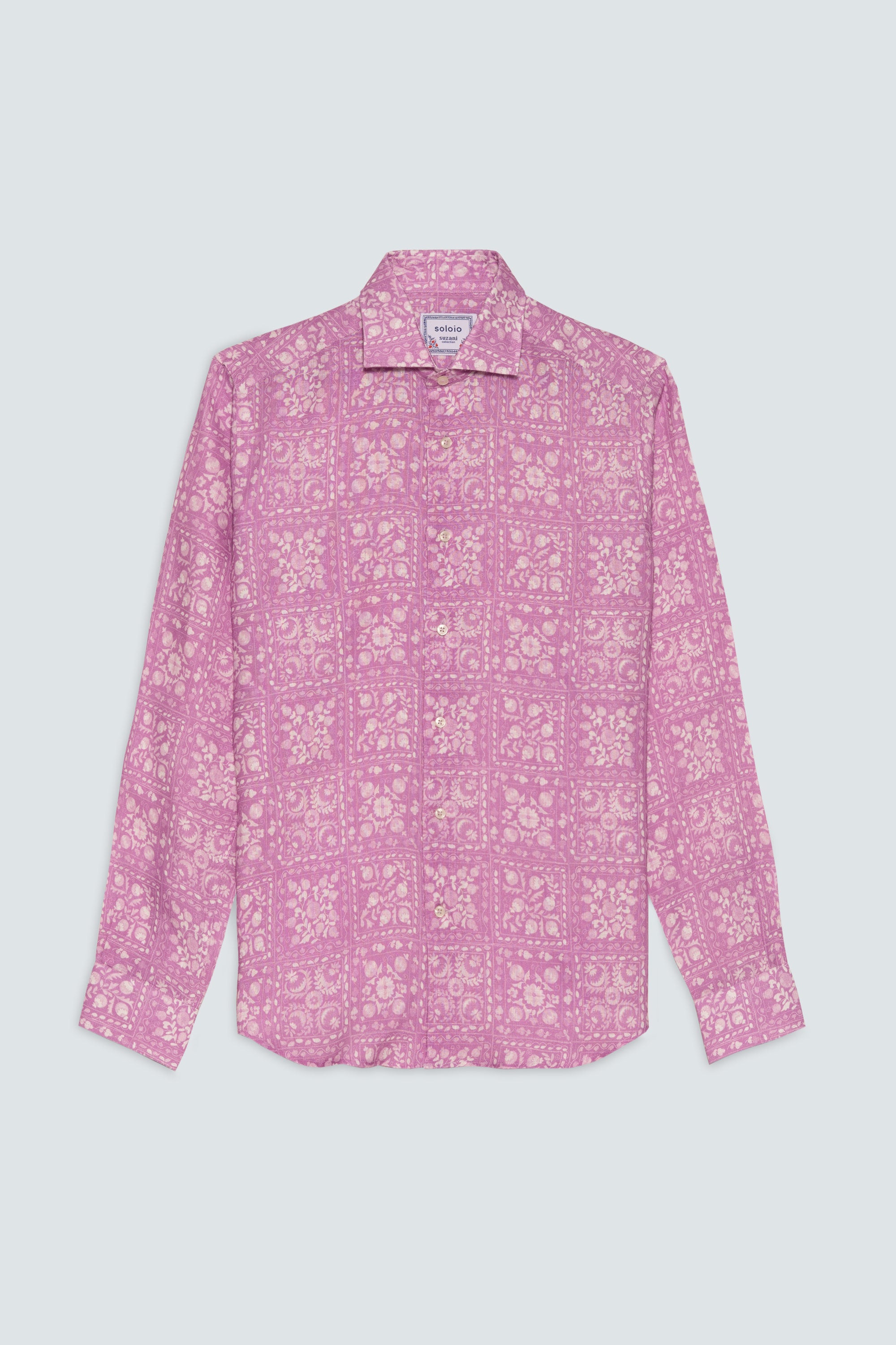 men’s linen shirt pink ferghana