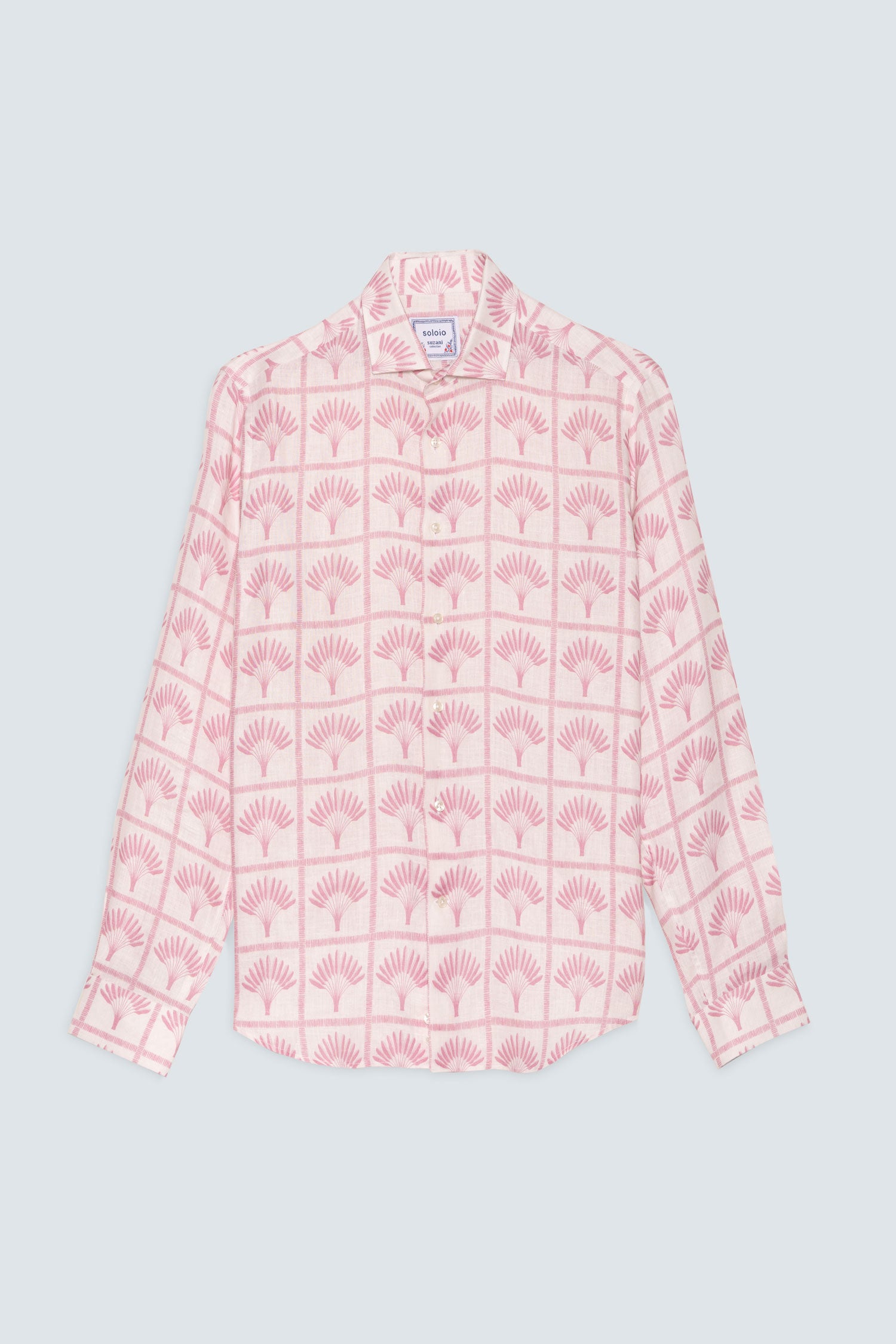 men’s linen shirt pink palmar