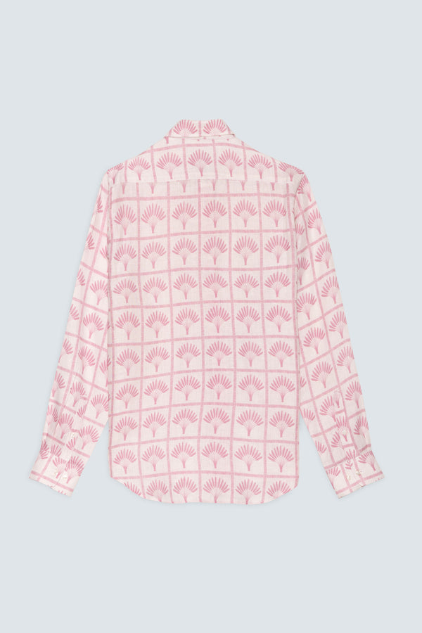 Men's linen shirt pink palmar