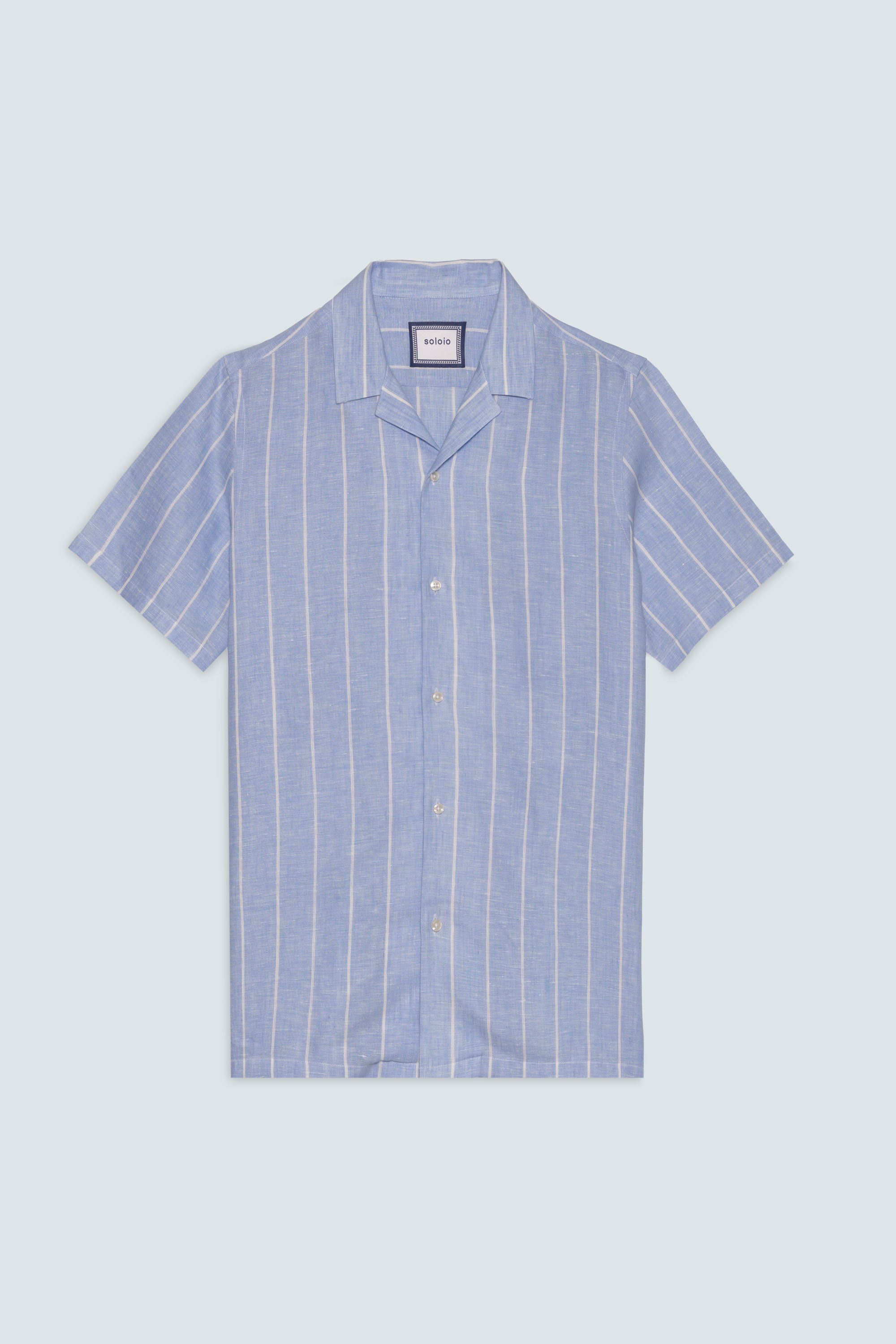 men’s linen shirt striped blue