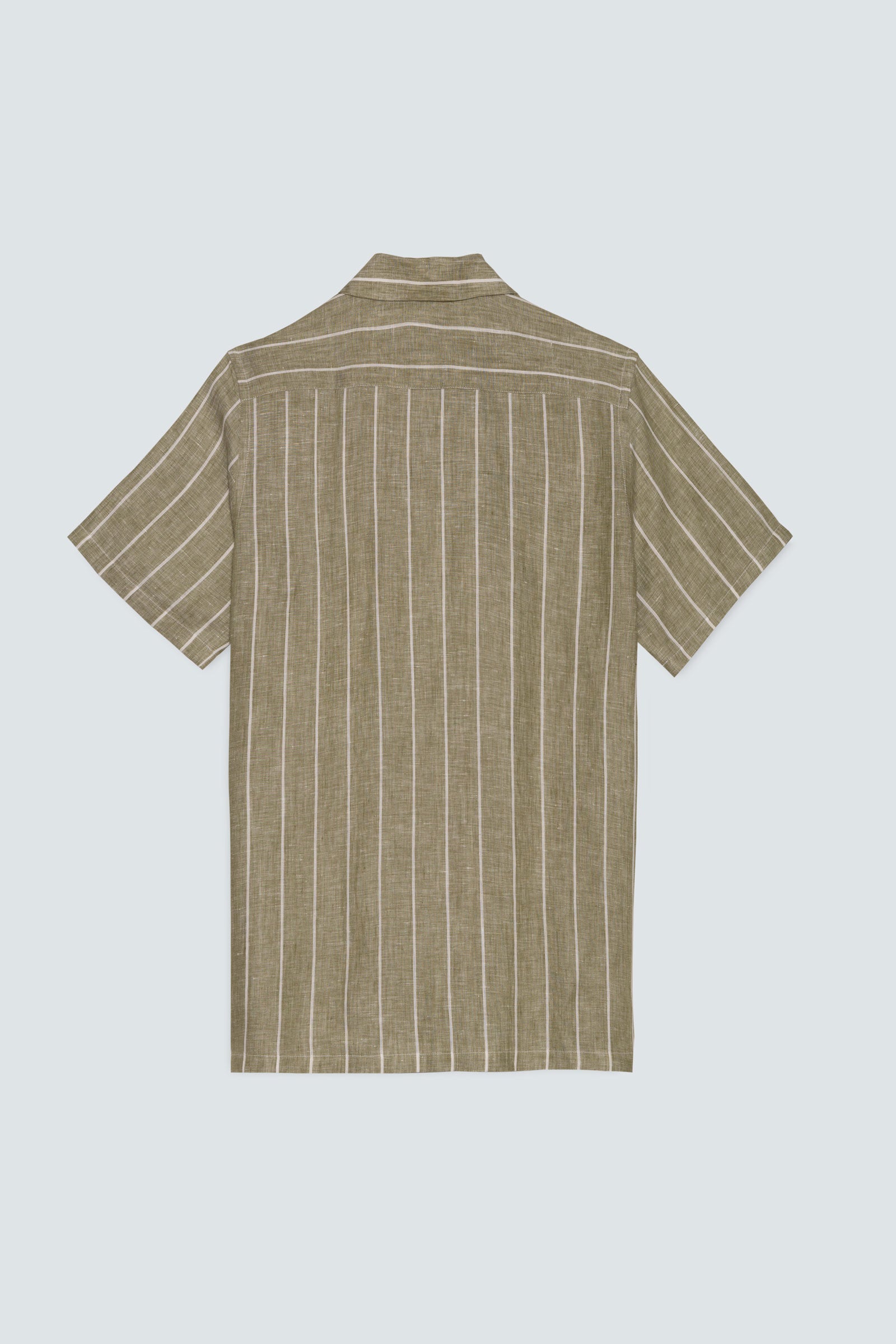 men’s linen shirt striped green