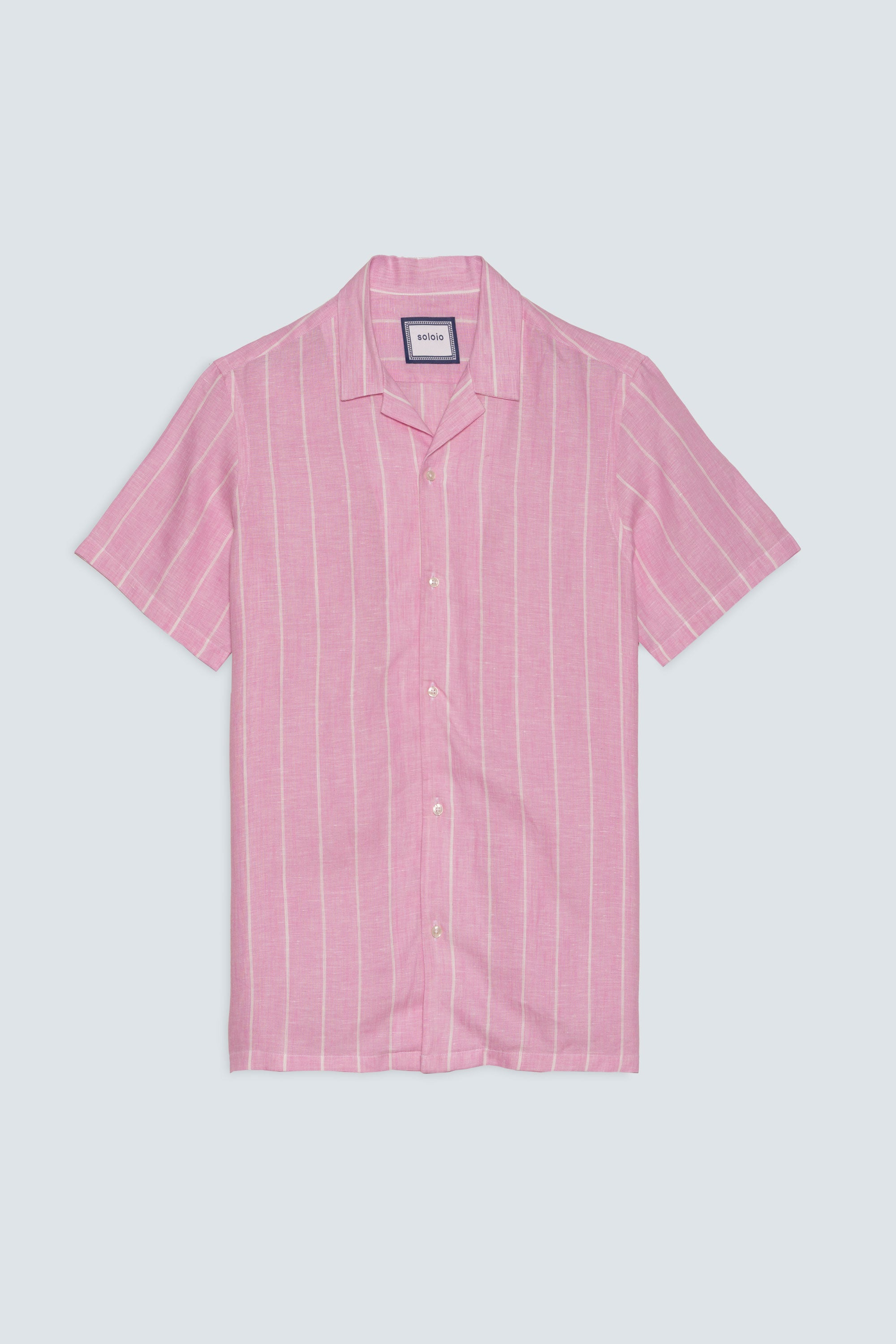 men’s linen shirt striped pink