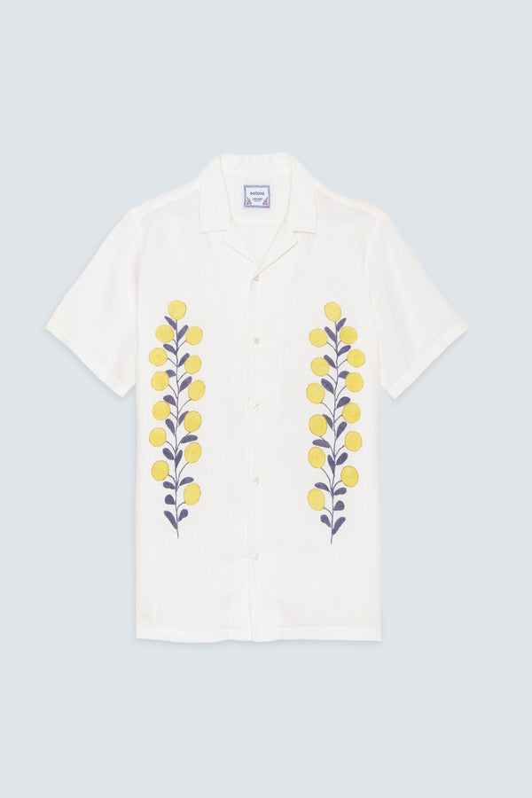 Men's linen shirt yellow mirzo