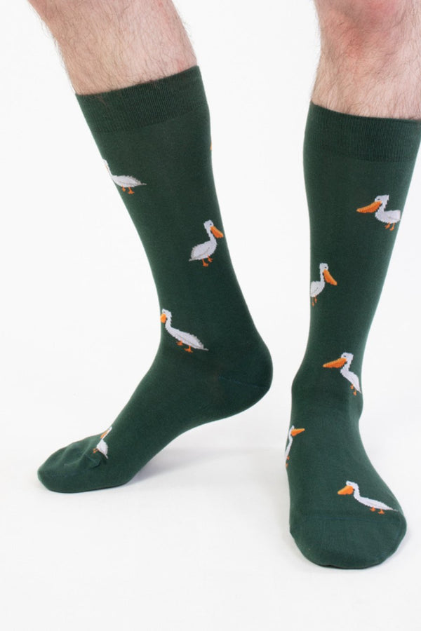 military green pelican sock - soloio