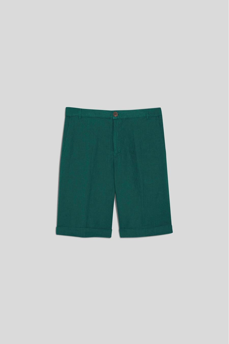 basic linen bermuda shorts alpes - soloio