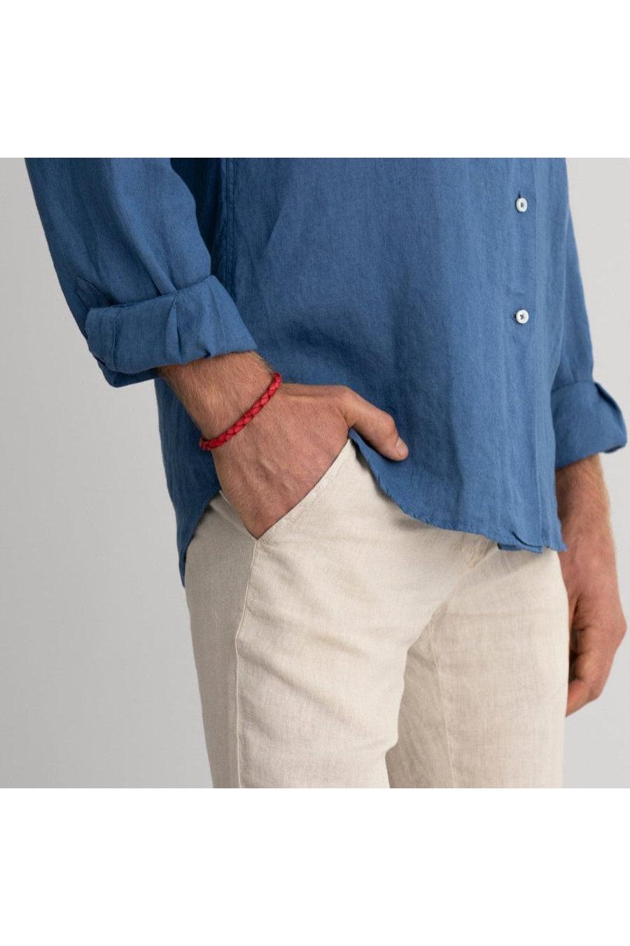 basic linen bermuda shorts beige - soloio
