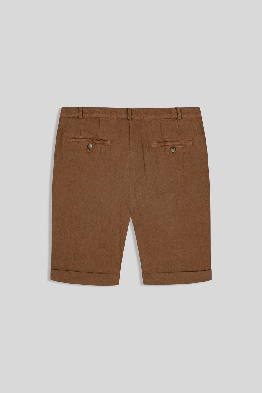 basic linen bermuda shorts bitter chocolat