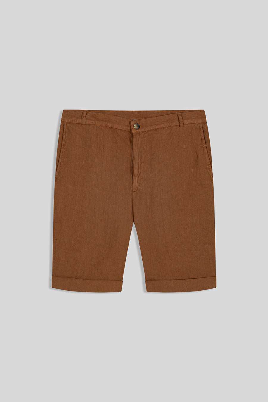 basic linen bermuda shorts bitter chocolat