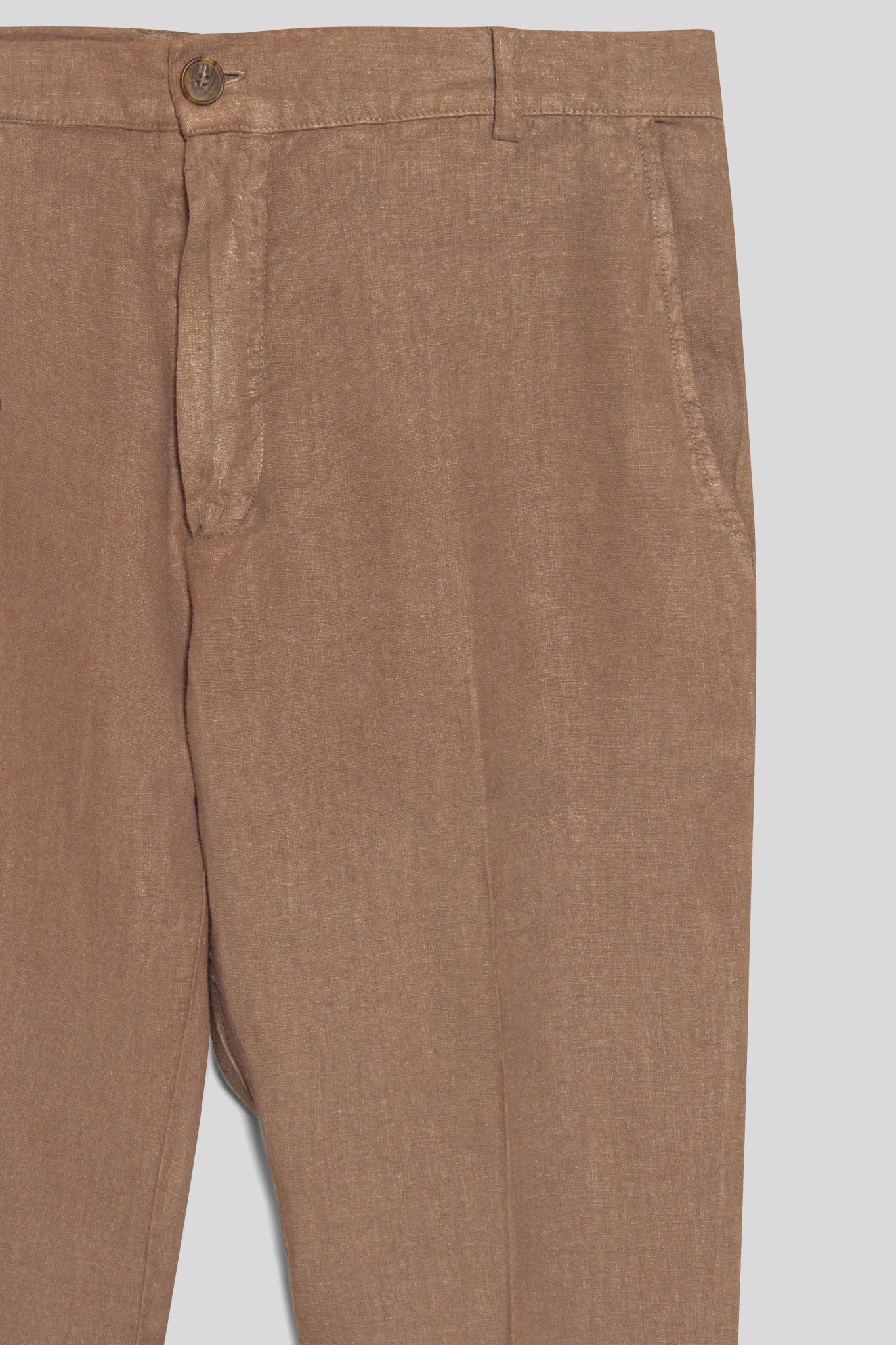 linen pants donato leather - soloio