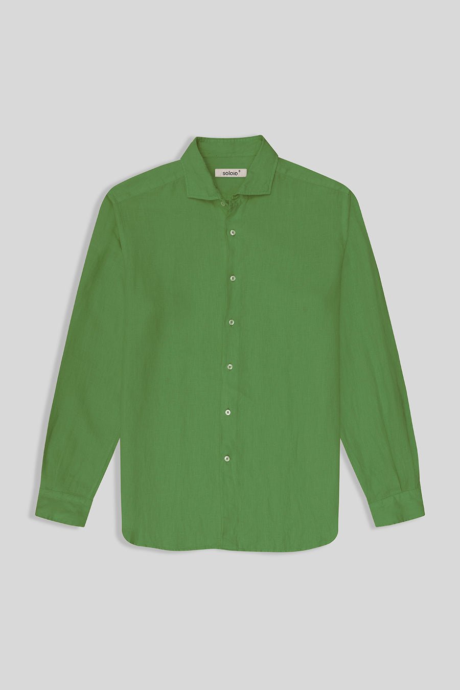 basíc linen shirt apple green - soloio