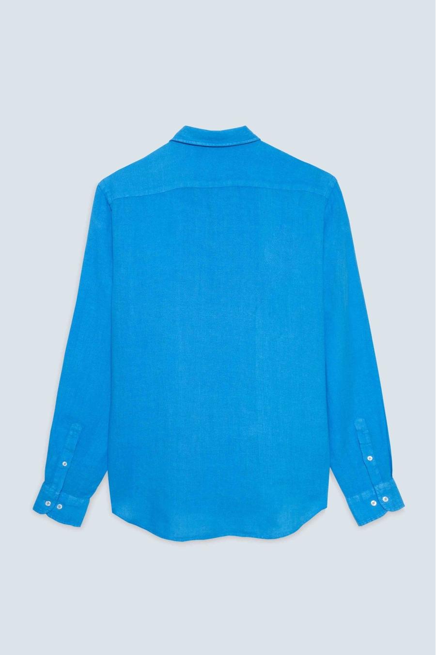 basic linen shirt electric blue - soloio