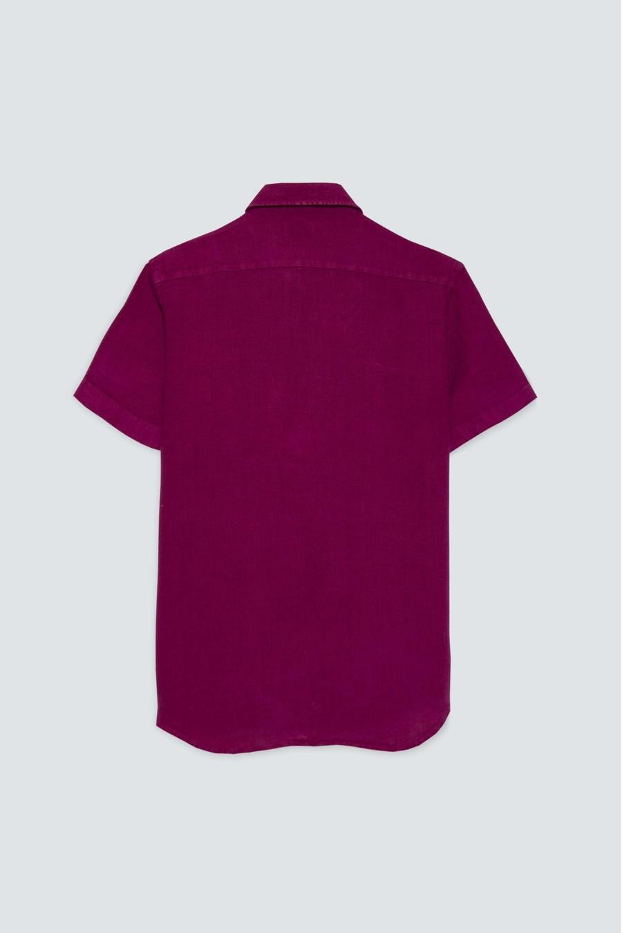 basic linen shirt fuxia mc - soloio