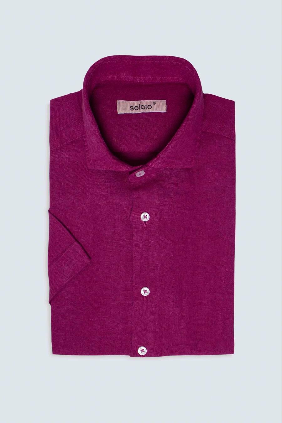 basic linen shirt fuxia mc - soloio