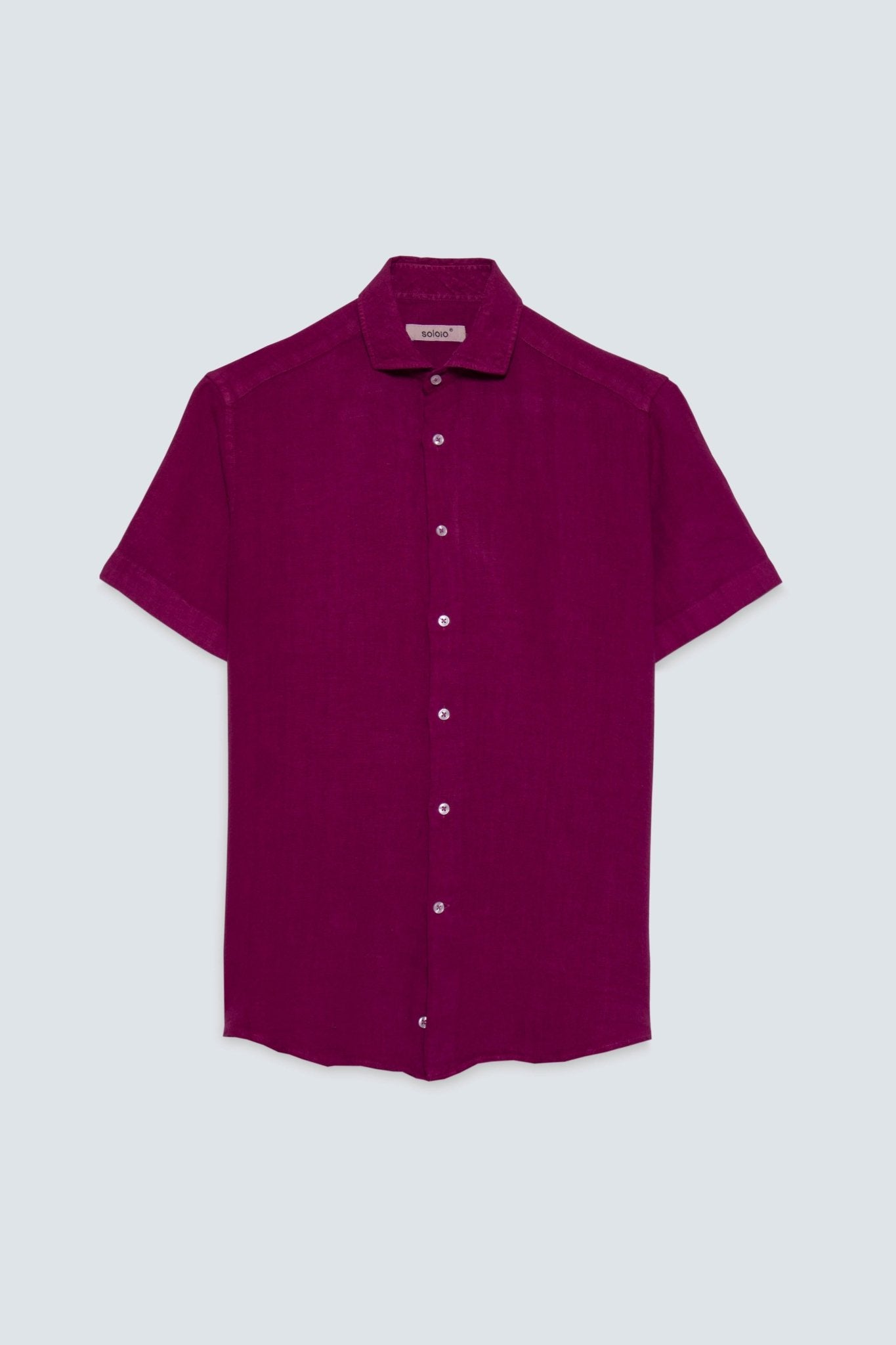 basic linen shirt fuxia mc - soloio