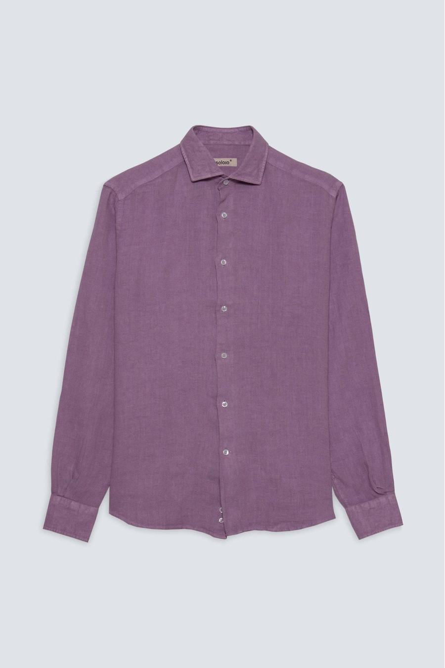 basic linen shirt grape - soloio