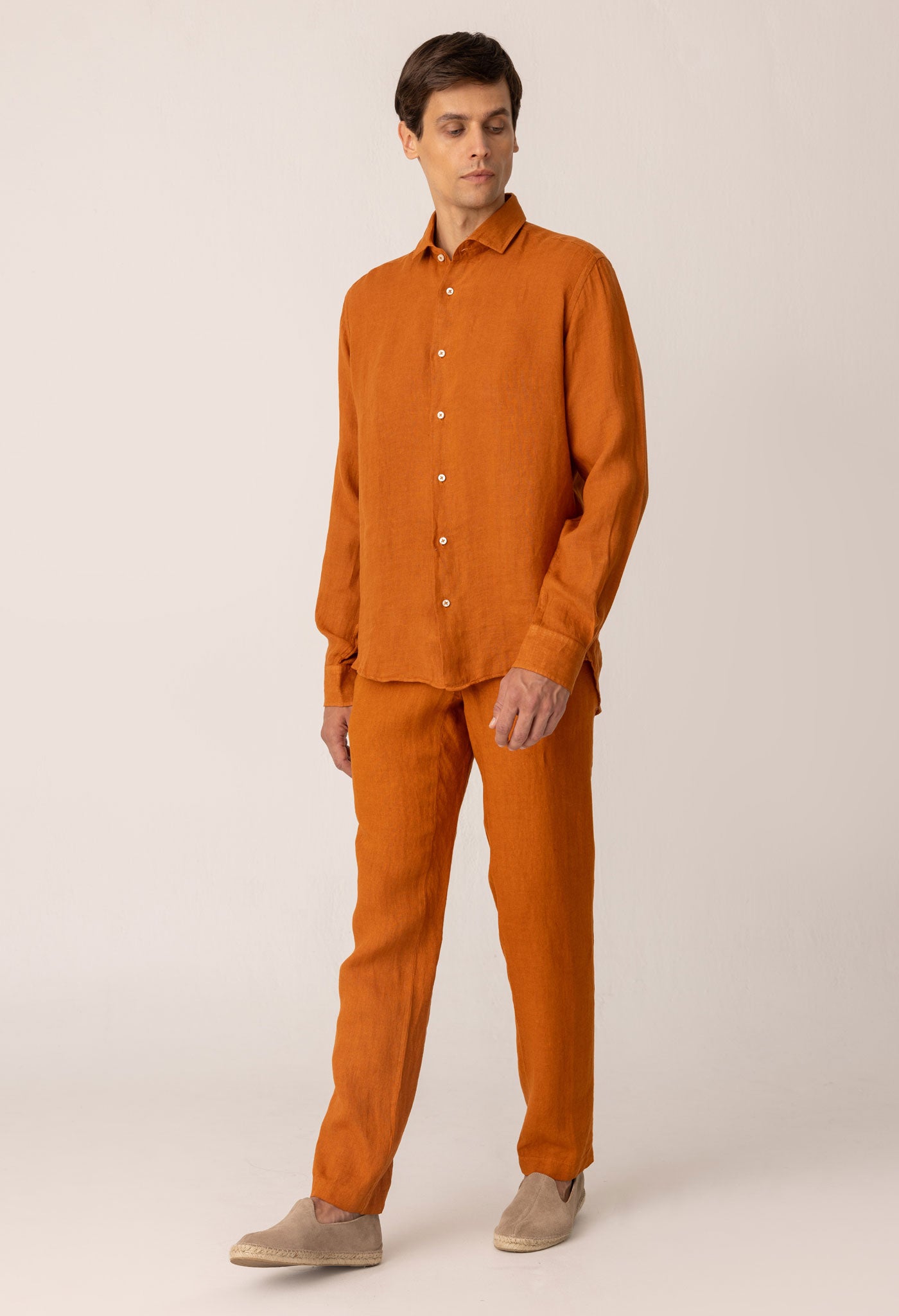 pants linen basic honey