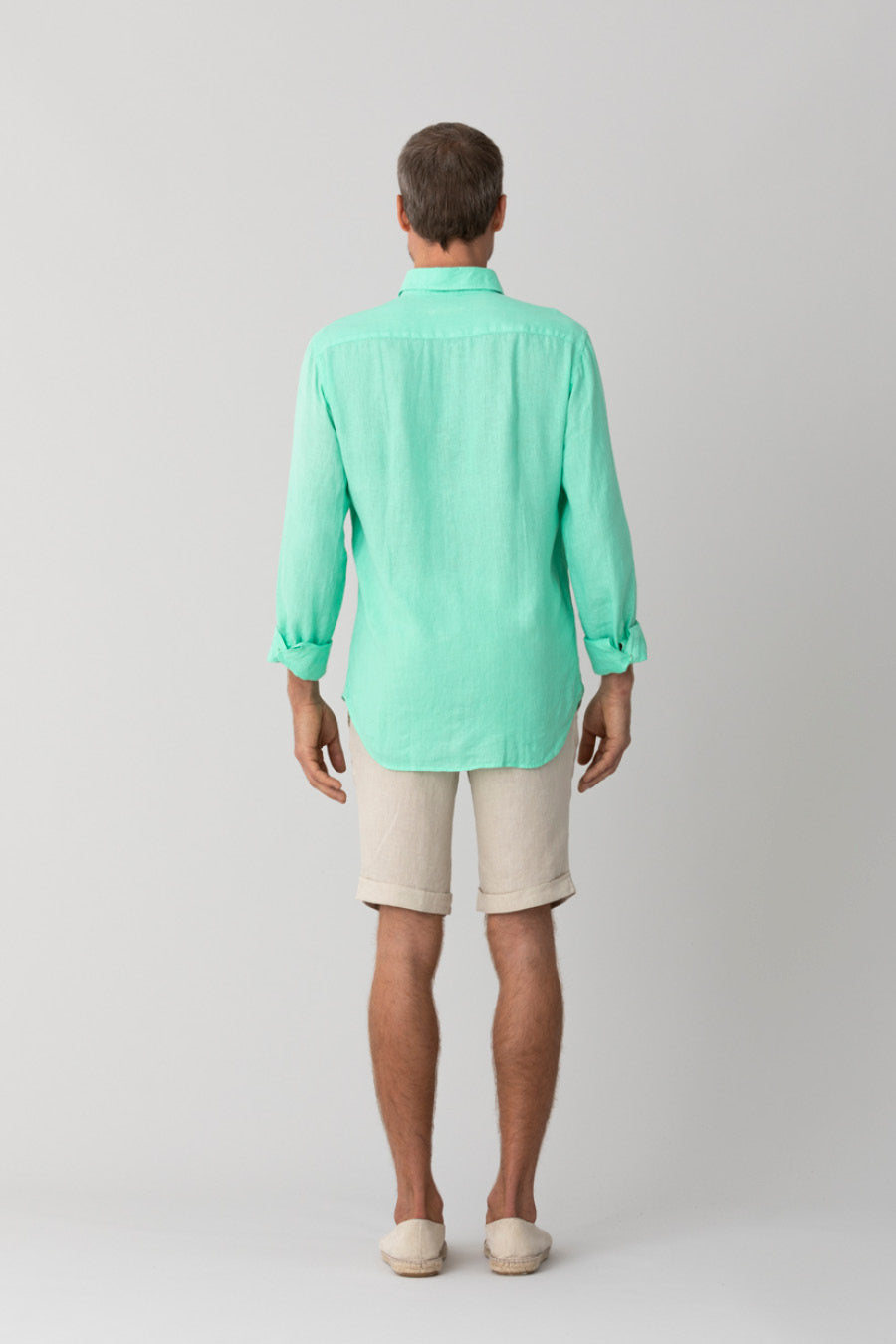 camisa básica de lino honeydew