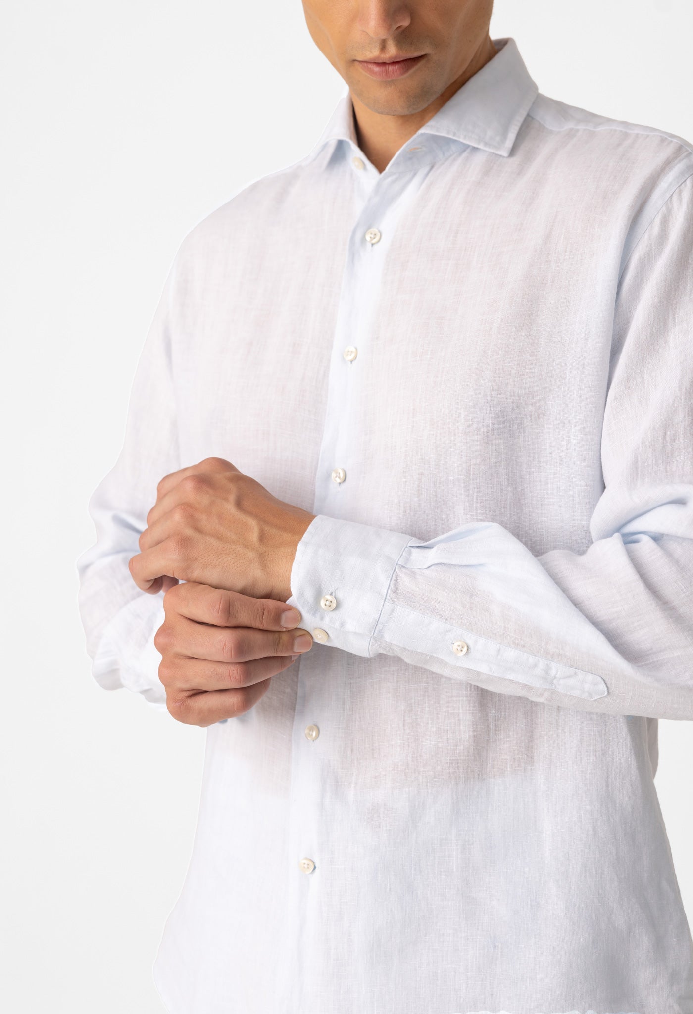 basic linen shirt light blue