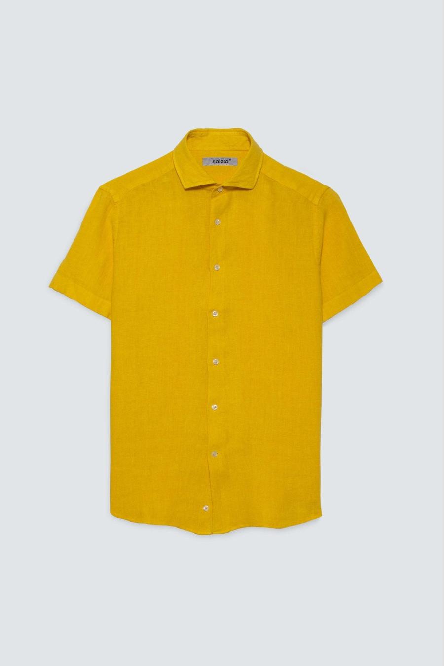basic linen shirt yellow fruit mc - soloio
