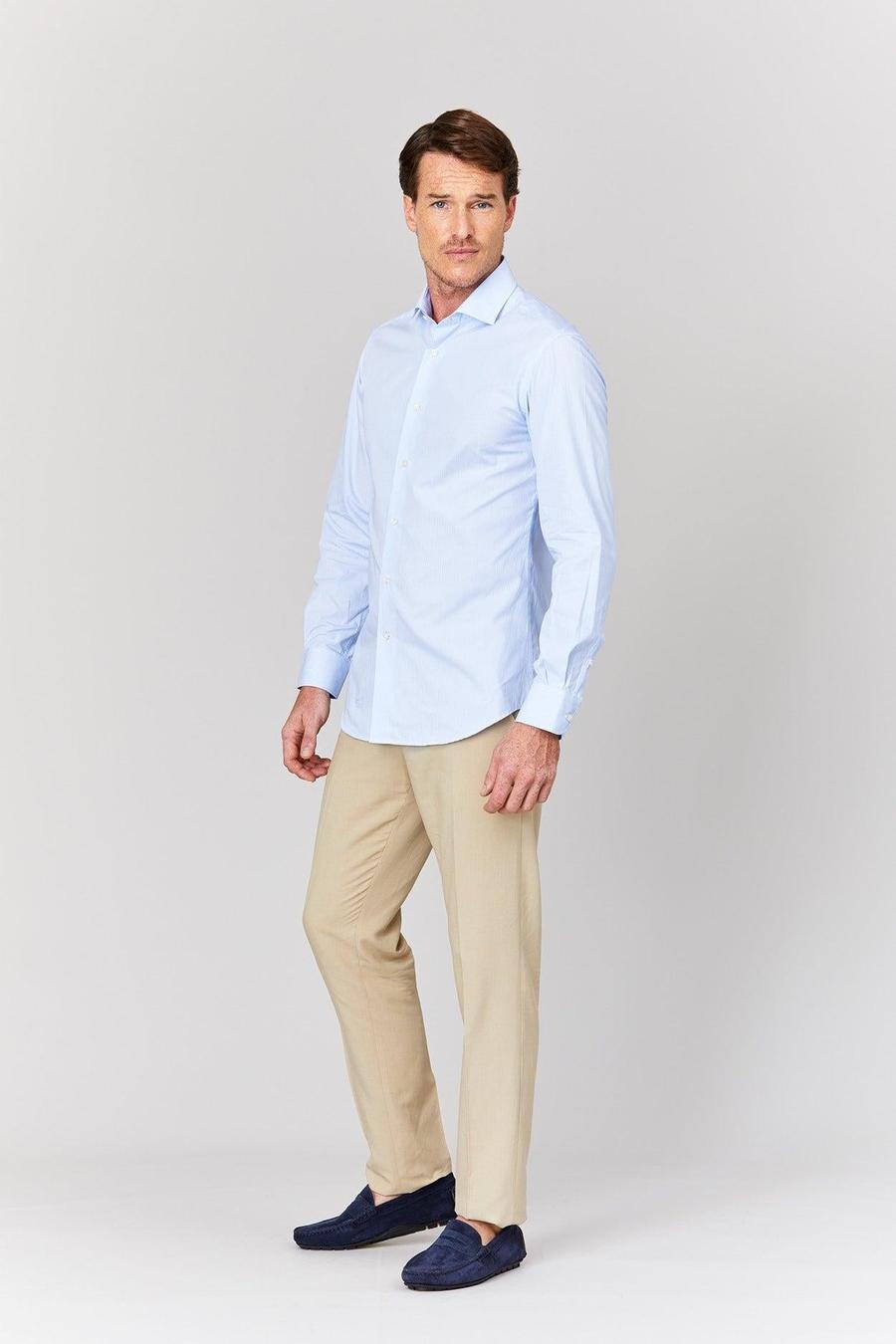 basic cotton muslin shirt quamarine - soloio