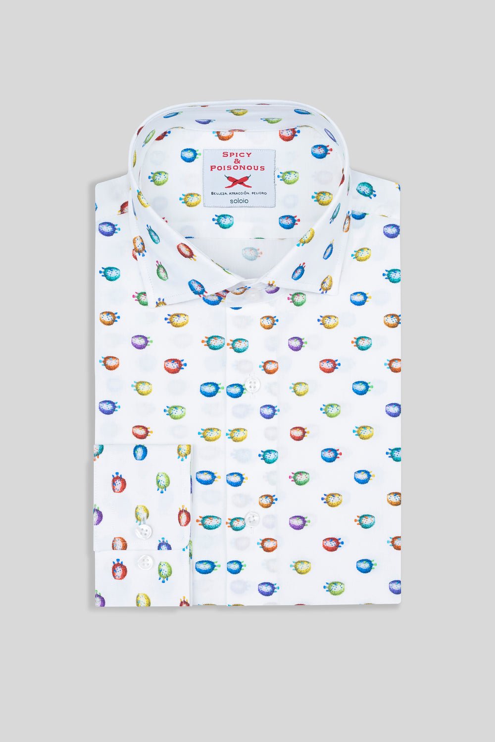 multicolored pufferfish shirt - soloio