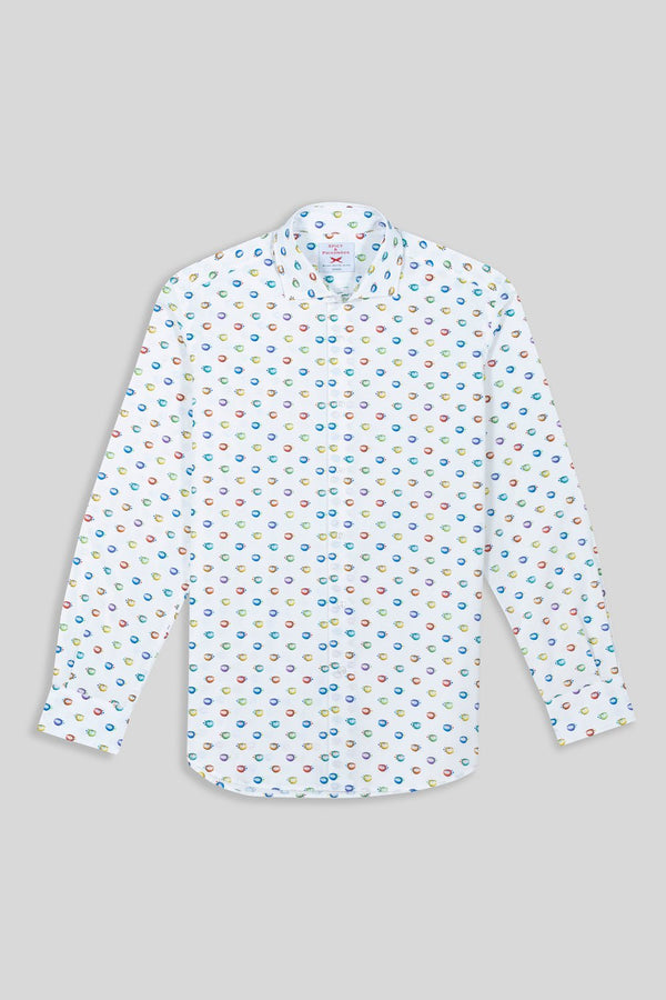 multicolored pufferfish shirt - soloio