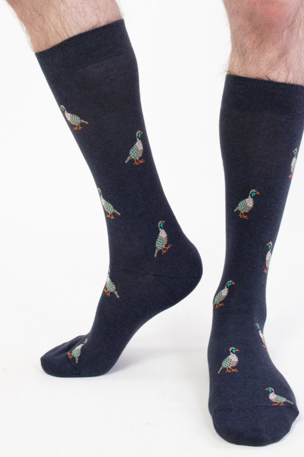 navy blue partridge sock - soloio