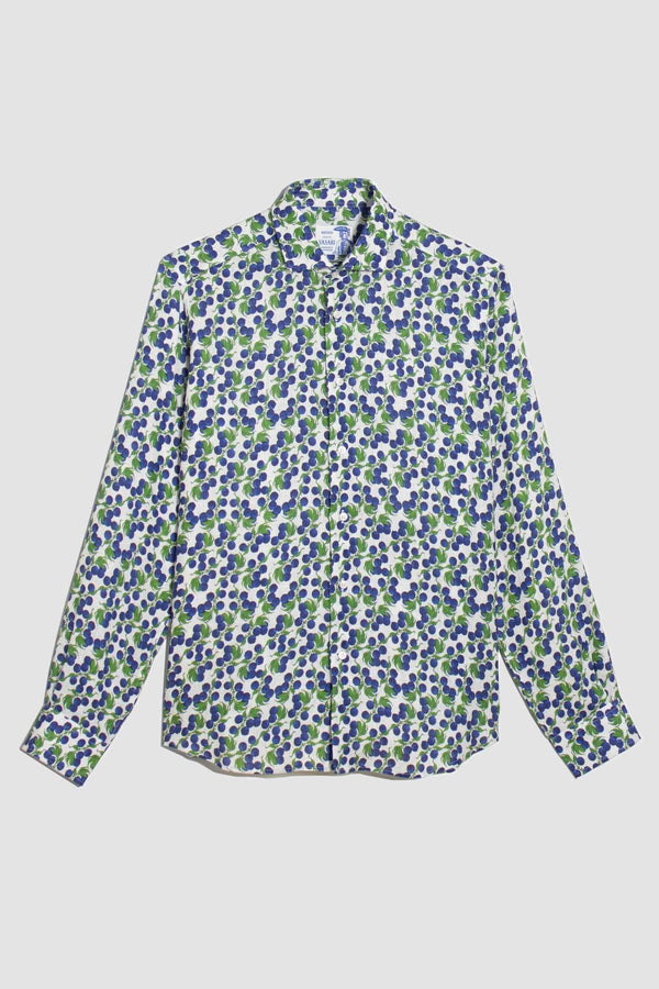navy gooseberry linen shirt - soloio