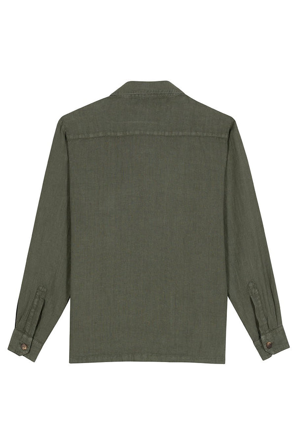 new sahara linen jacket military green - soloio