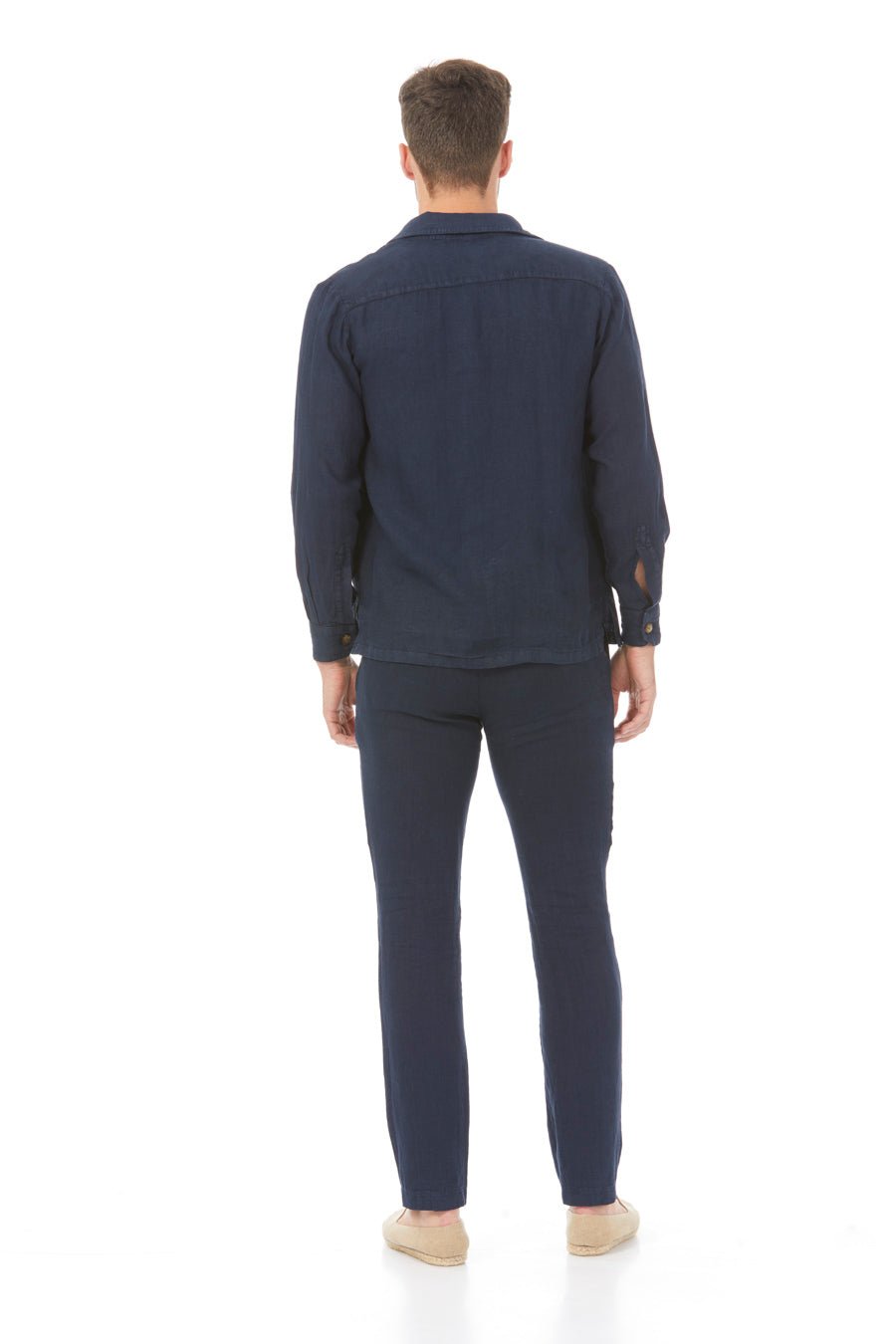 new sahara linen jacket navy - soloio