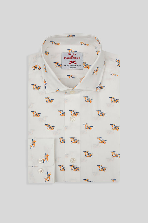 cotton shirt with separate frogs yellow