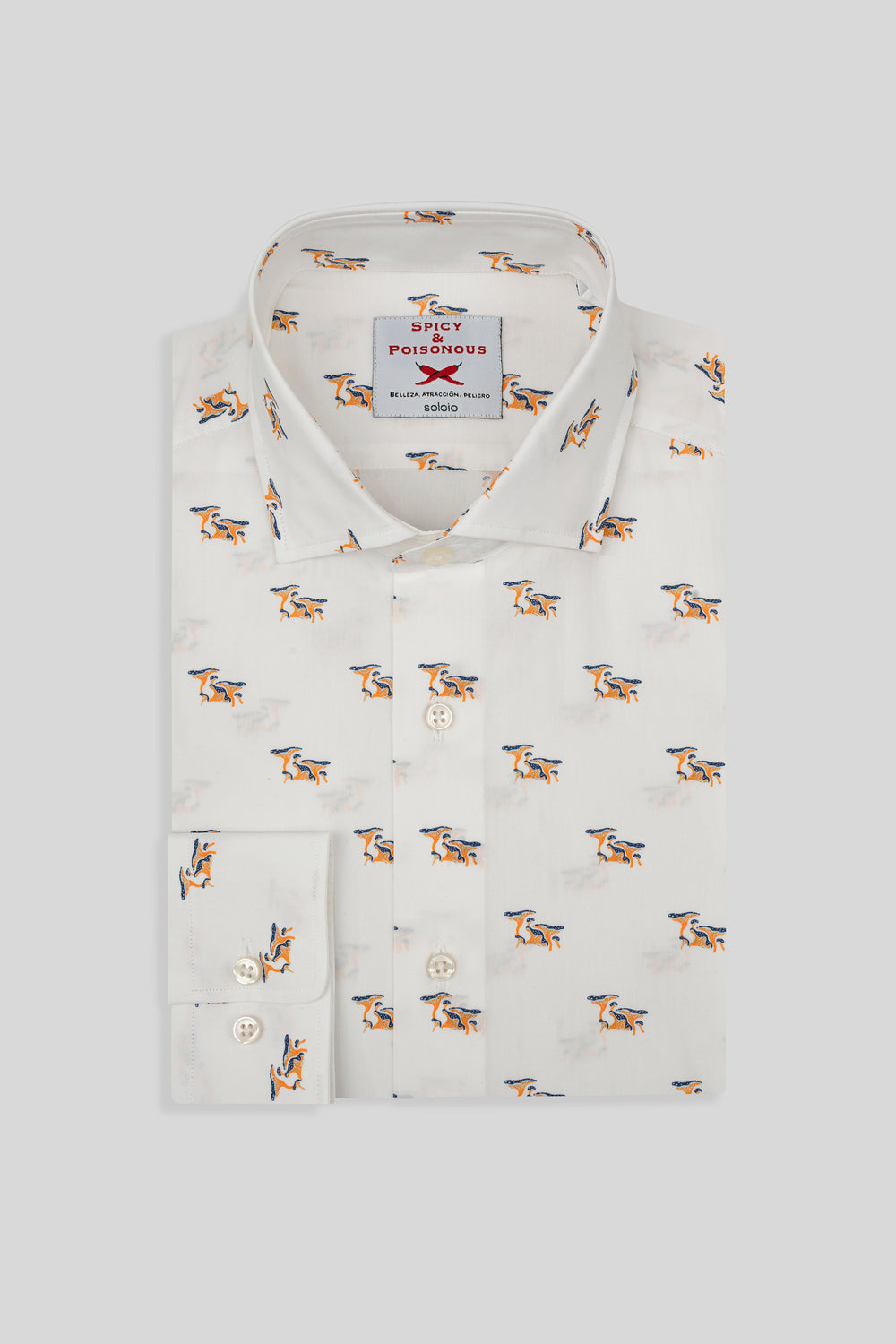 cotton shirt with separate frogs yellow - soloio