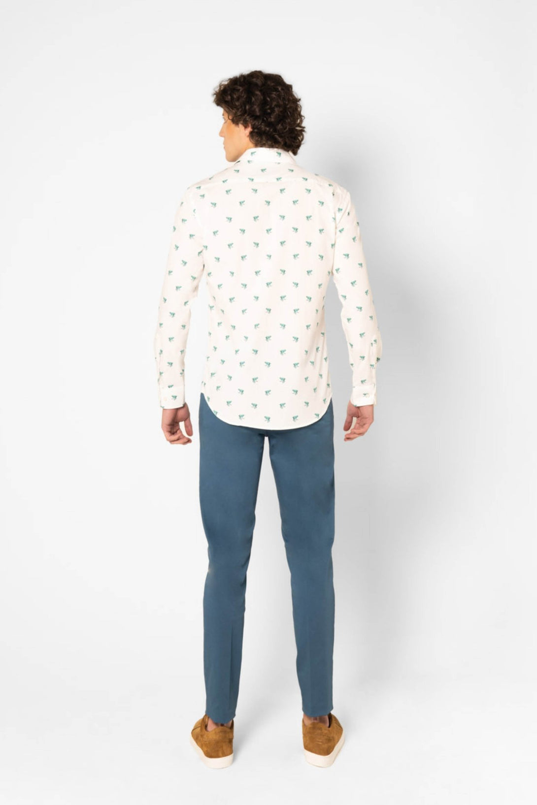 octopus cotton shirt turquoise - soloio