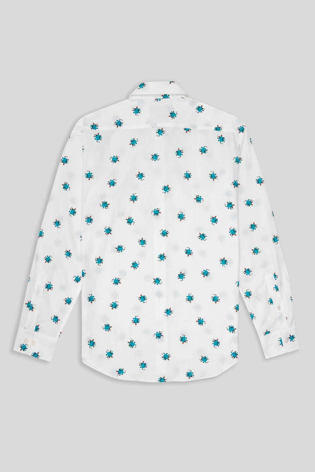 octopus cotton shirt turquoise - soloio