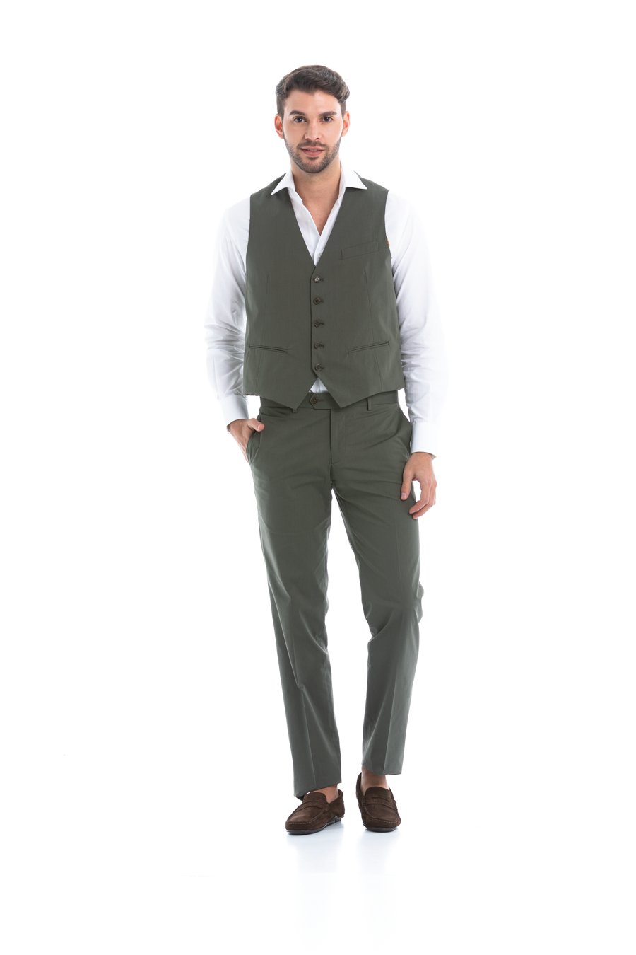 olive green salerno pants - soloio