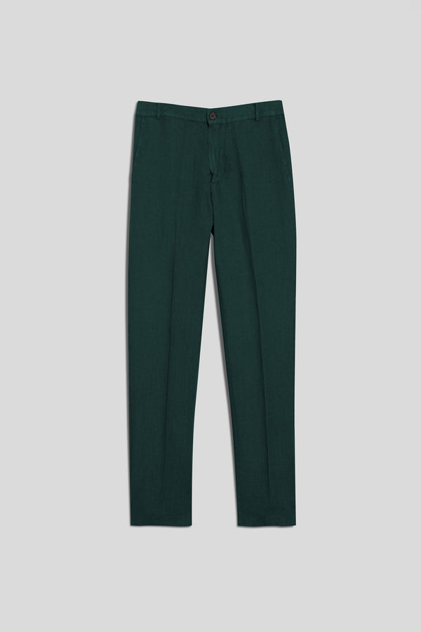 linen pants donato dark green