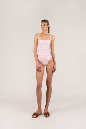 pink letter swimsuit - soloio