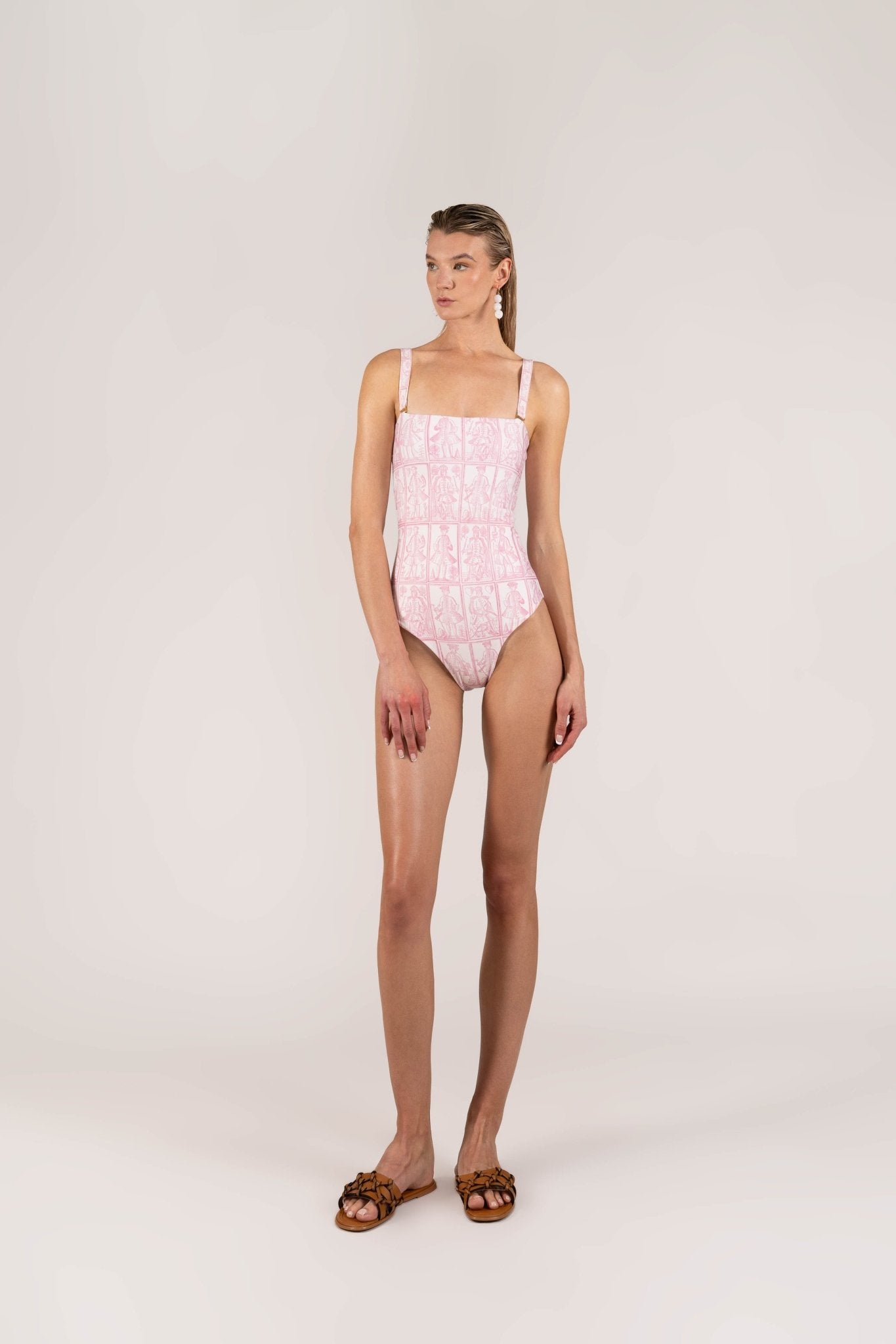 pink letter swimsuit - soloio