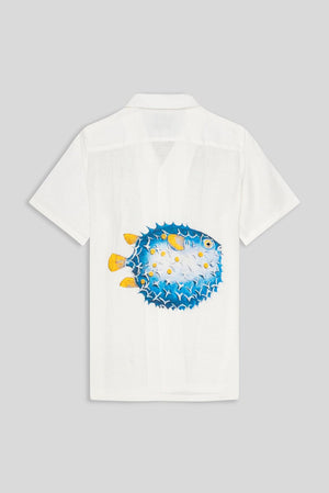 puffer fish linen shirt - soloio