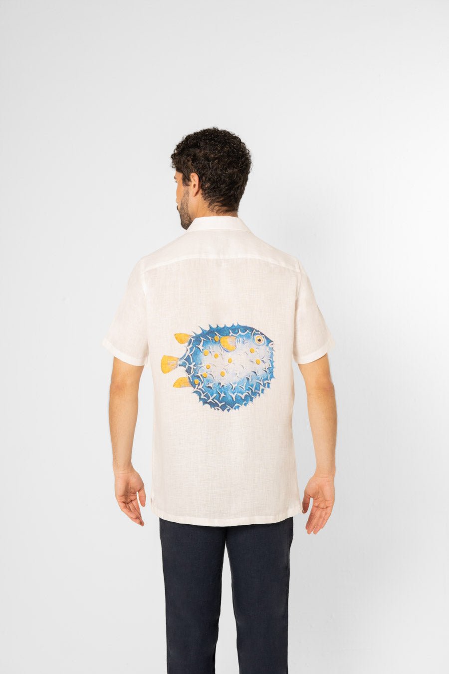 puffer fish linen shirt - soloio